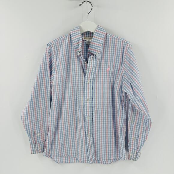 TBBC Pastel Gingham Stretch Button-Down Shirt Preppy Cotton Blend Size 7 - Picture 6 of 6
